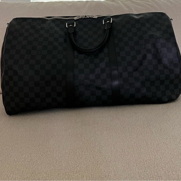 LIKE NEW Louis Vuitton ✩ Keepall Bandoulière 55 in Damier Graphite - Picture 2 of 16